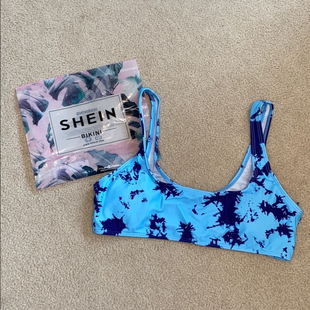 Tie Dye Scoop Neck Bikini Top